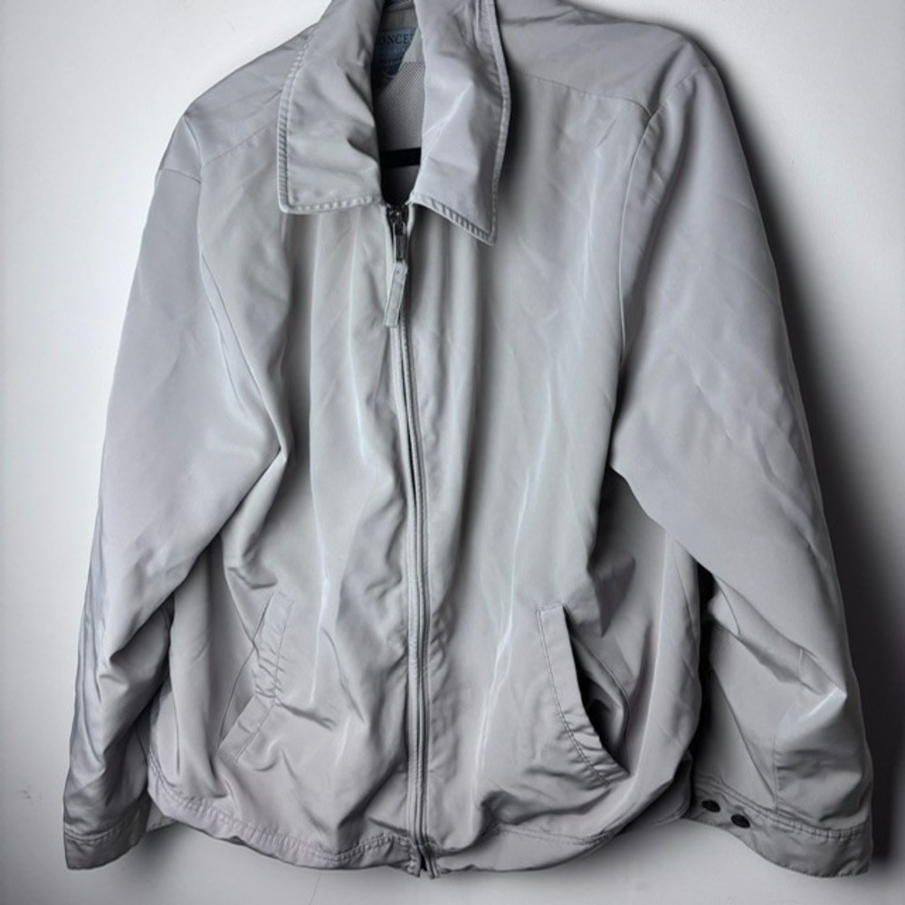 Womens L Concepts by‎ Claiborne Windbreaker Jacket Gray Poly Tech Outerwear